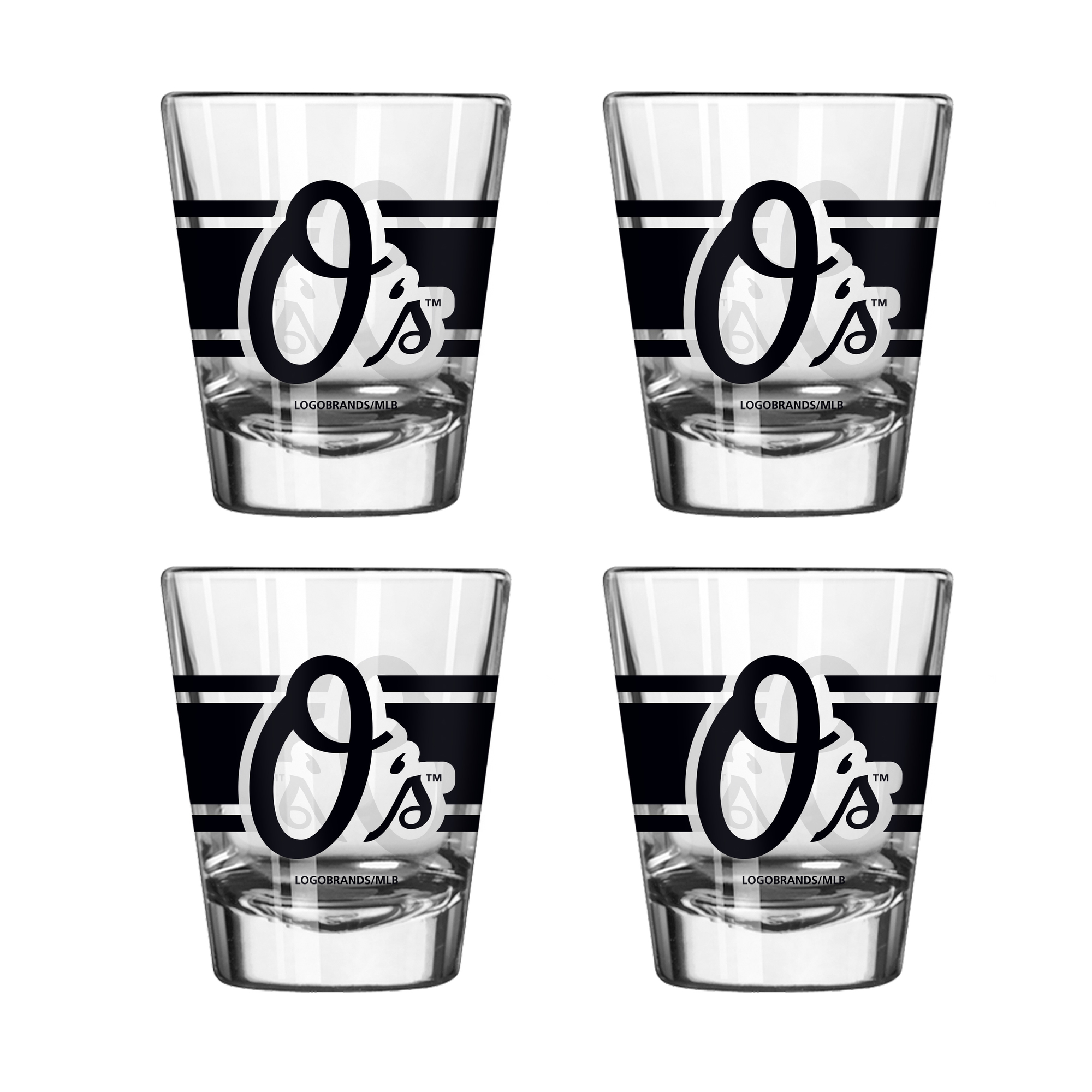 Logo Brands Baltimore Orioles Four-Piece Stripe Shot Glass Set