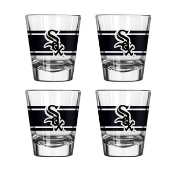 Logo Brands Chicago White Sox Four-Piece Stripe Shot Glass Set