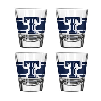 Logo Brands Texas Rangers Four-Piece Stripe Shot Glass Set