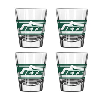 Logo Brands New York Jets Four-Piece Stripe Shot Glass Set