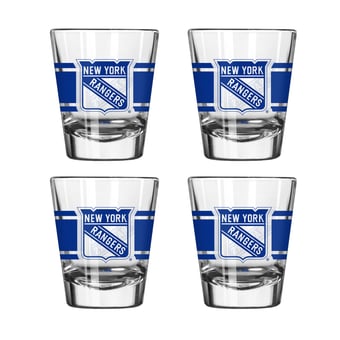 Logo Brands New York Rangers Four-Piece Stripe Shot Glass Set
