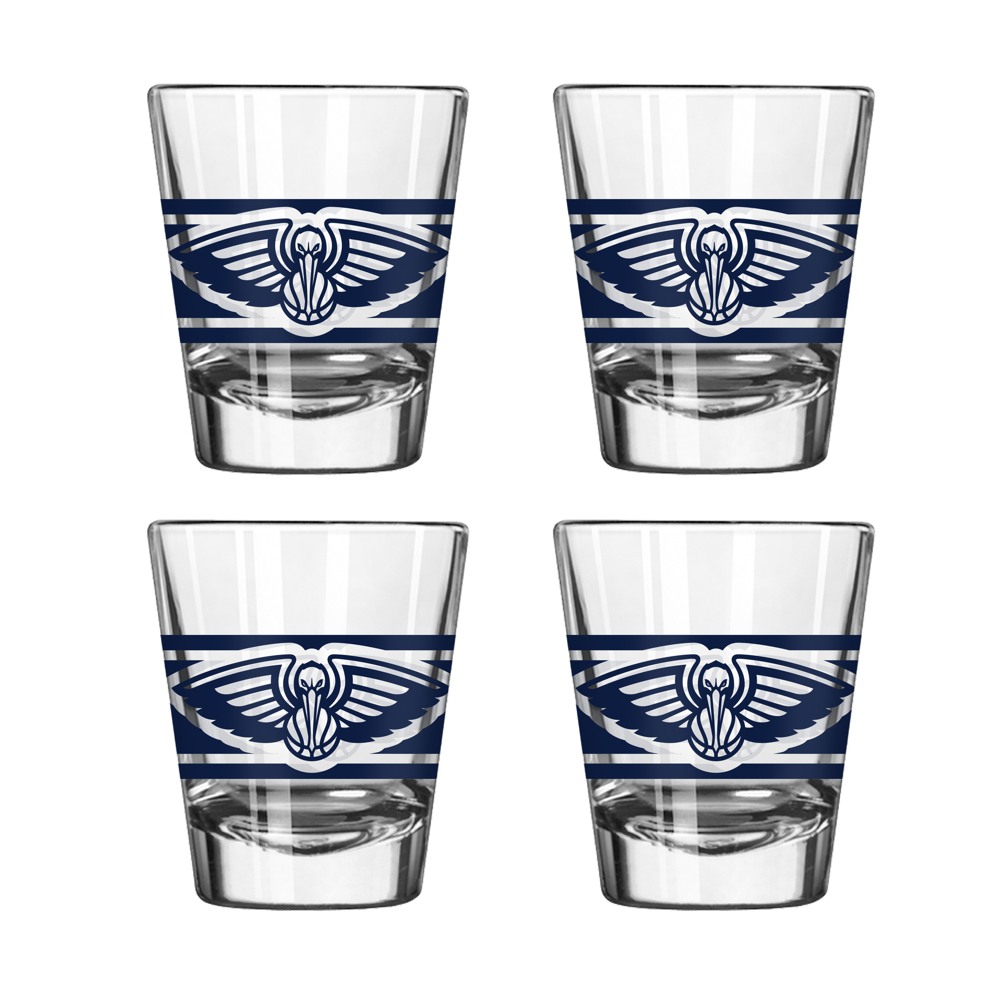Logo Brands New Orleans Pelicans Four-Piece Stripe Shot Glass Set