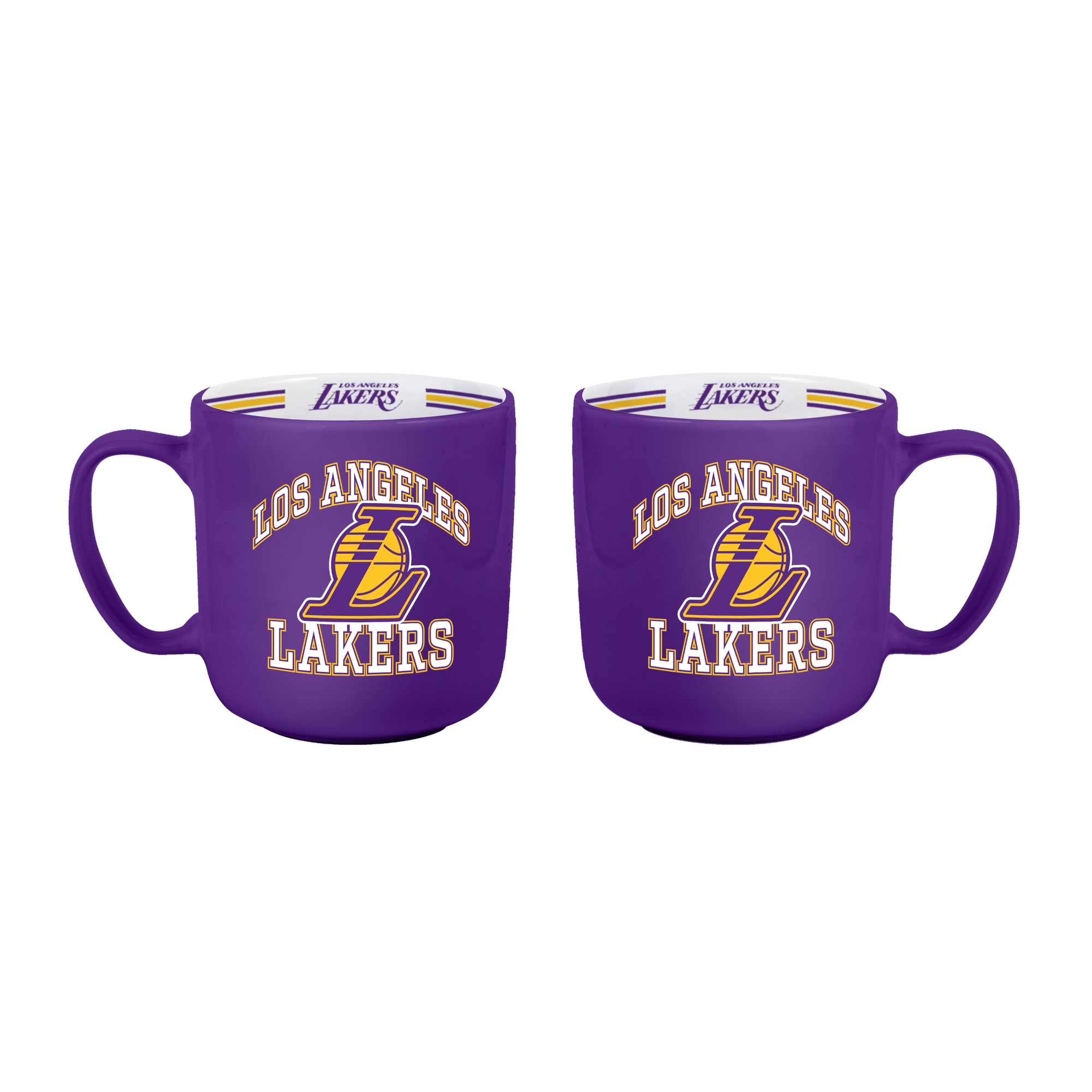 Logo Brands Los Angeles Lakers Two-Piece 15oz. Stripe Mug Set