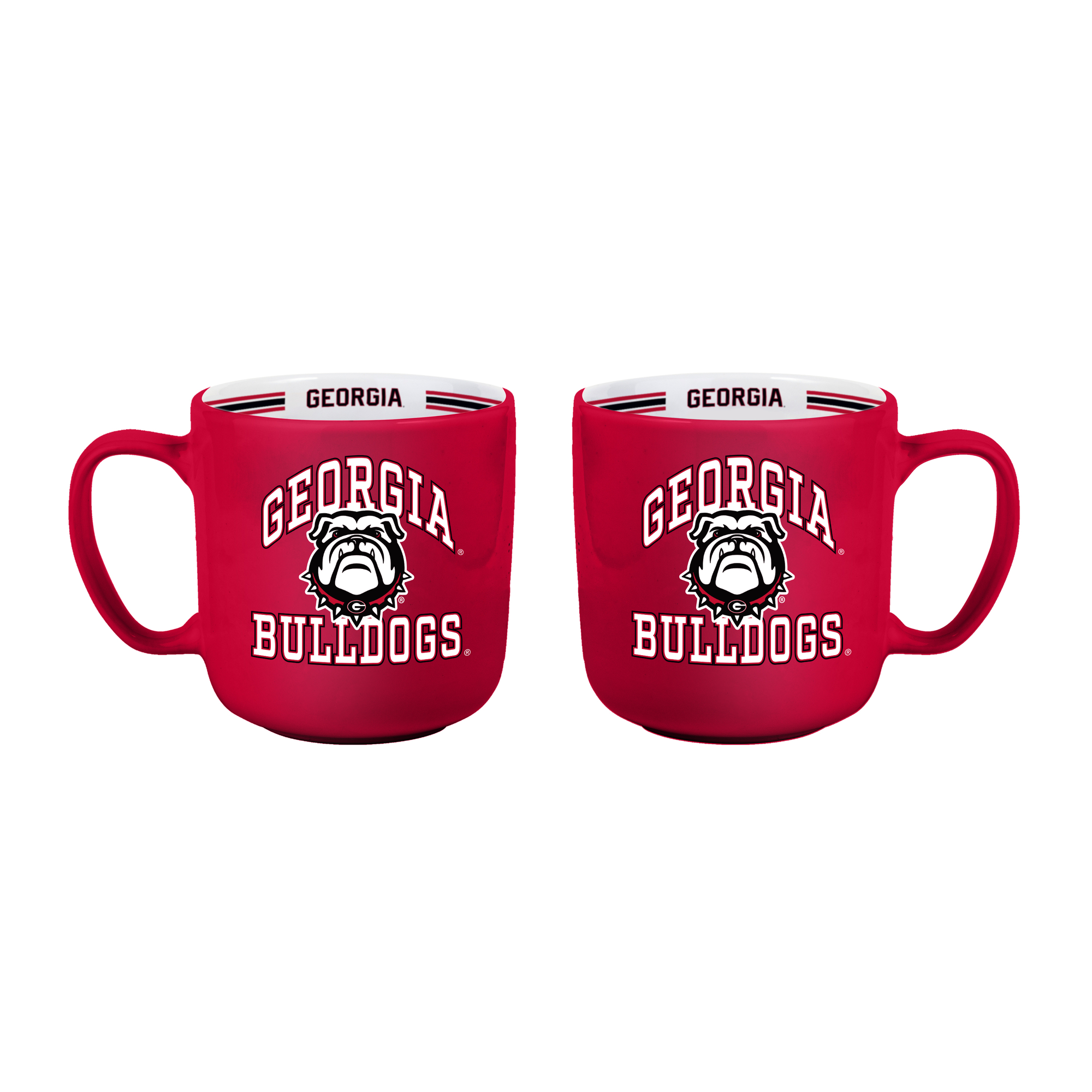 Logo Brands Georgia Bulldogs Two-Piece 15oz. Stripe Mug Set