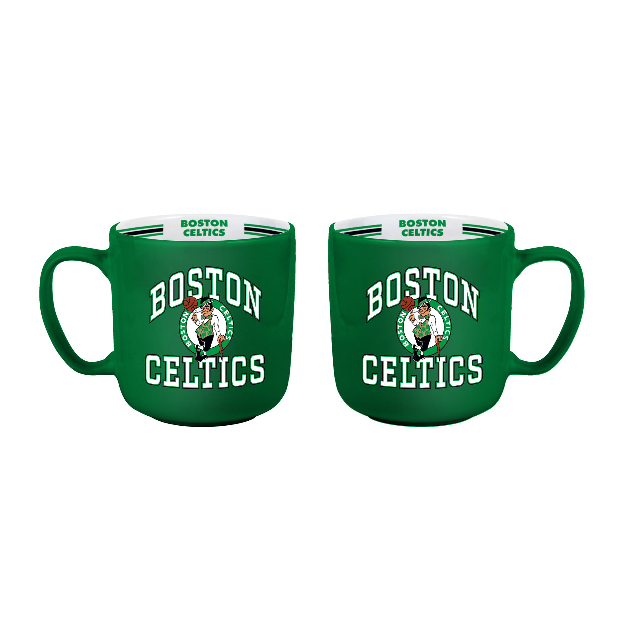 Logo Brands Boston Celtics Two-Piece 15oz. Stripe Mug Set