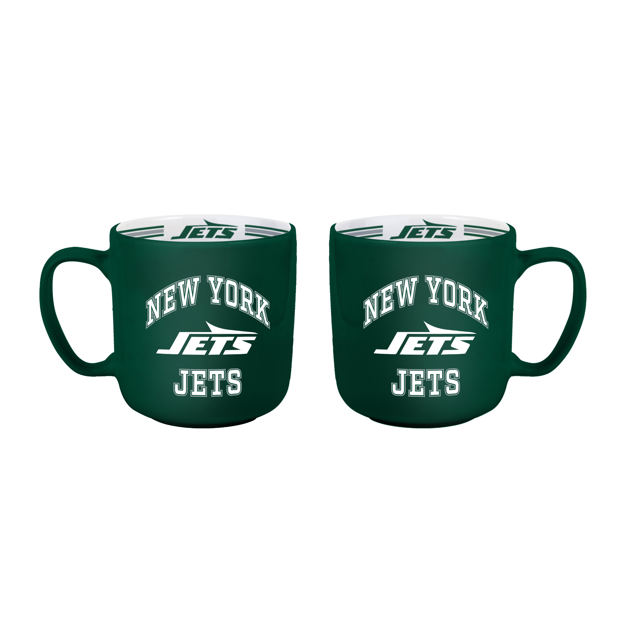 Logo Brands New York Jets Two-Piece 15oz. Stripe Mug Set