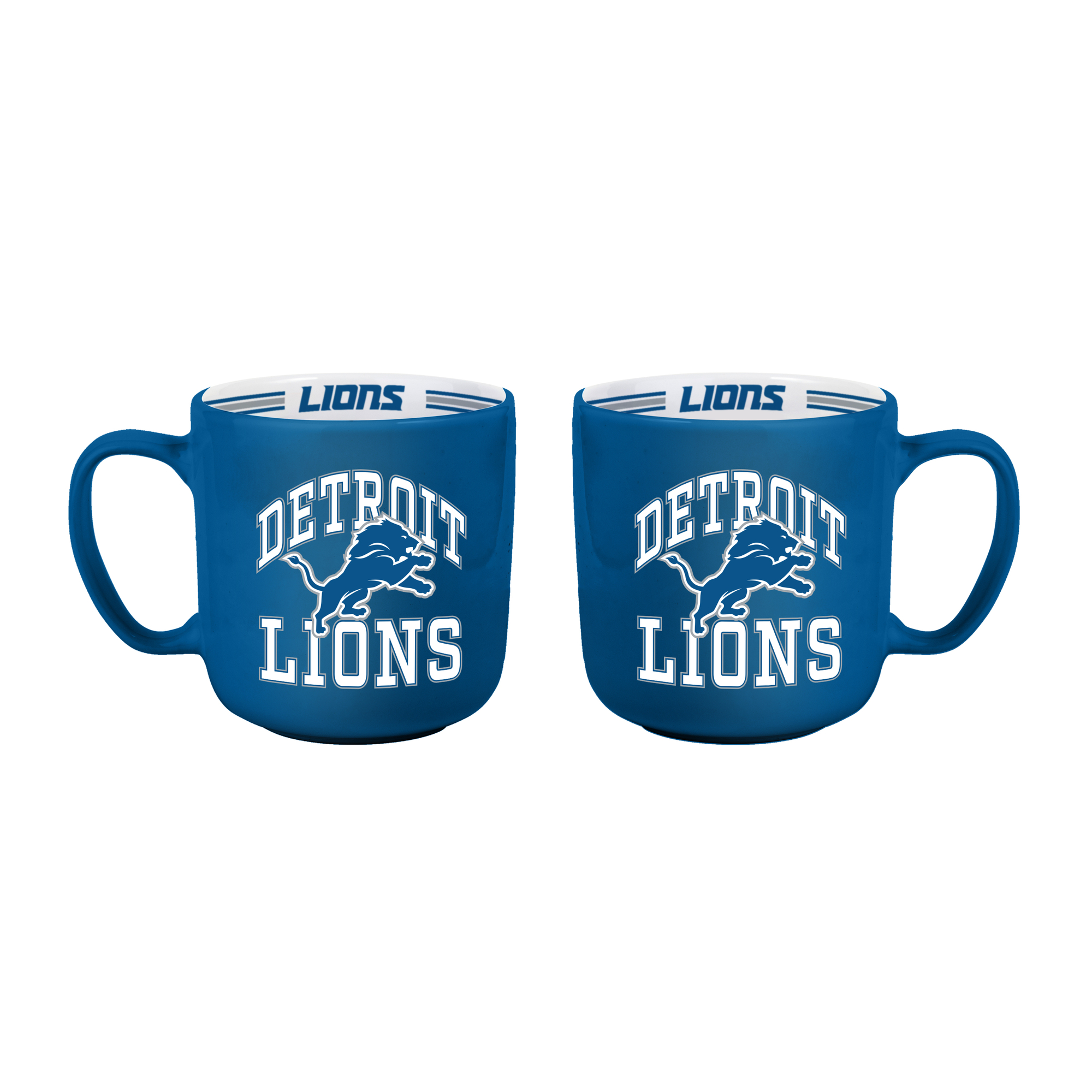 Logo Brands Detroit Lions Two-Piece 15oz. Stripe Mug Set