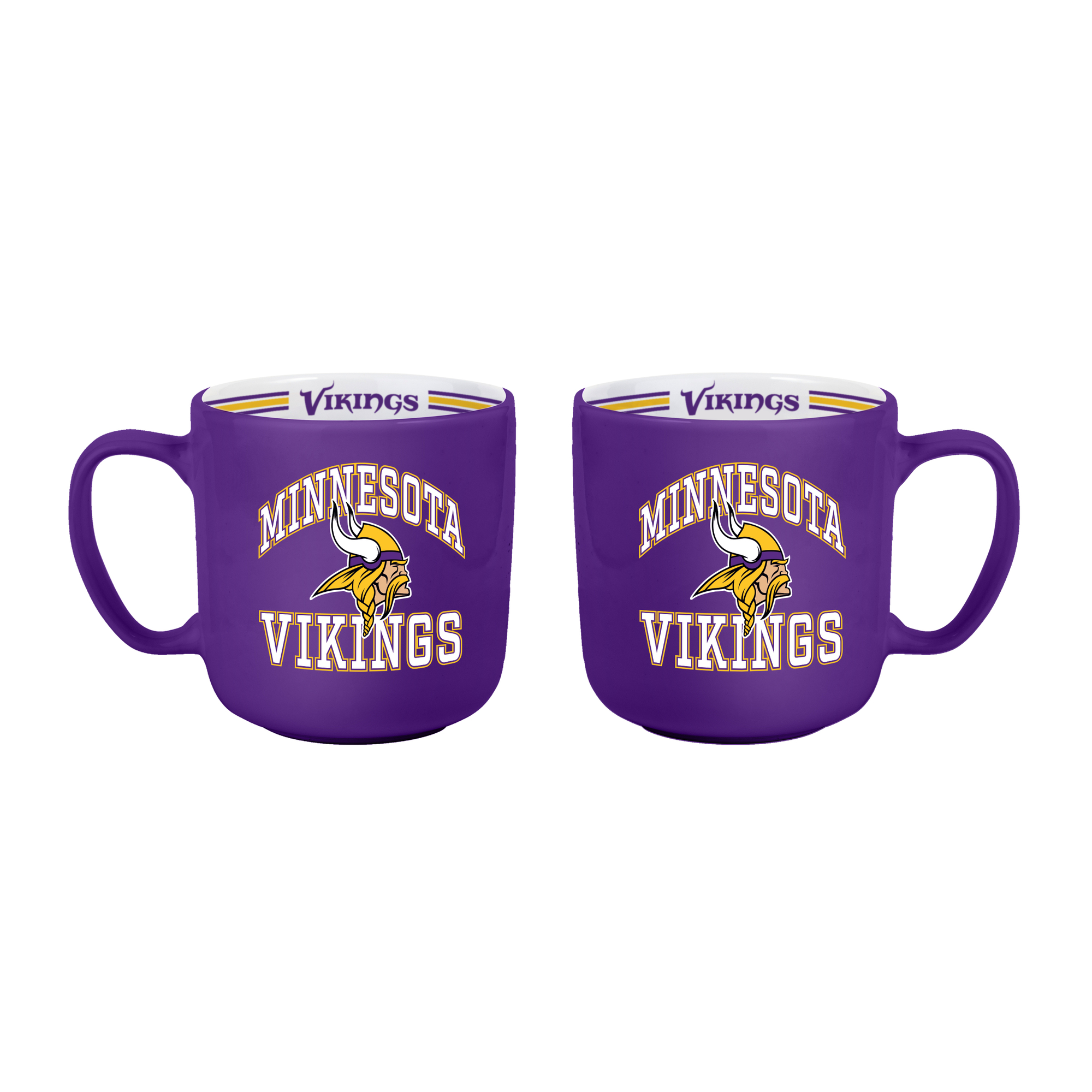 Logo Brands Minnesota Vikings Two-Piece 15oz. Stripe Mug Set