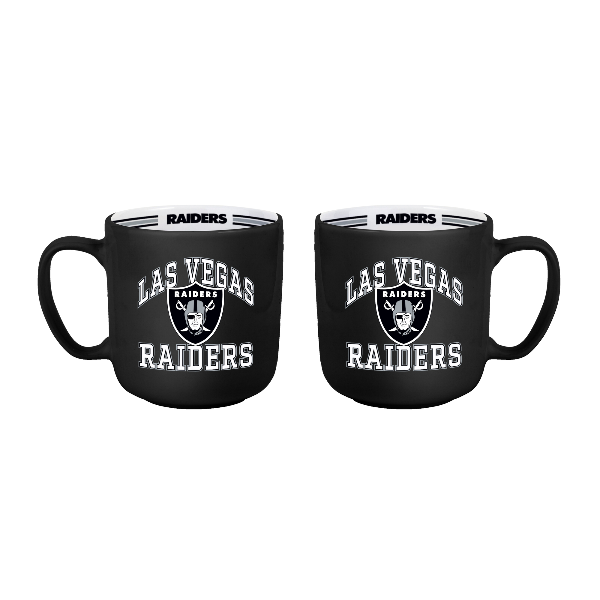 Logo Brands Las Vegas Raiders Two-Piece 15oz. Stripe Mug Set