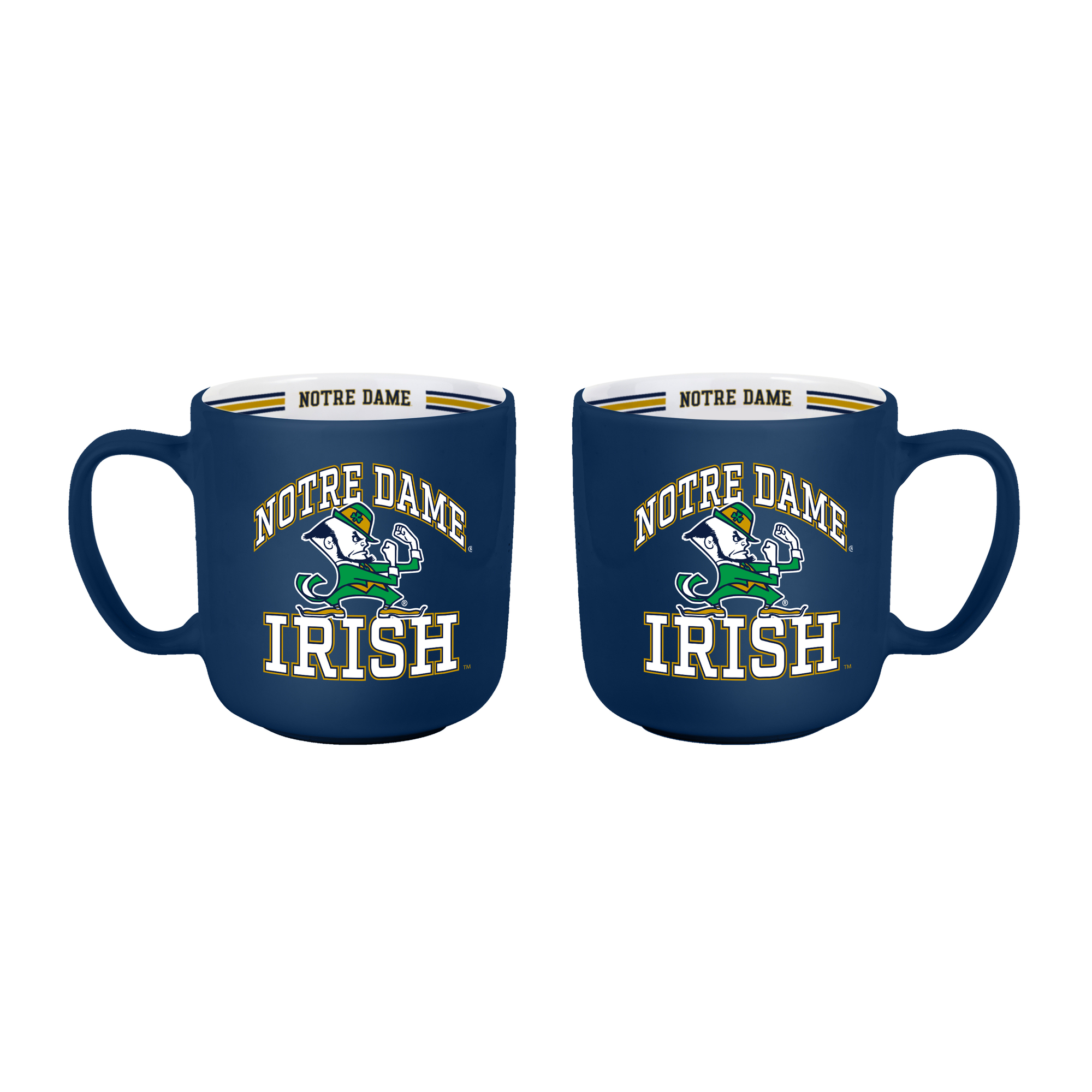 Logo Brands Notre Dame Fighting Irish Two-Piece 15oz. Stripe Mug Set