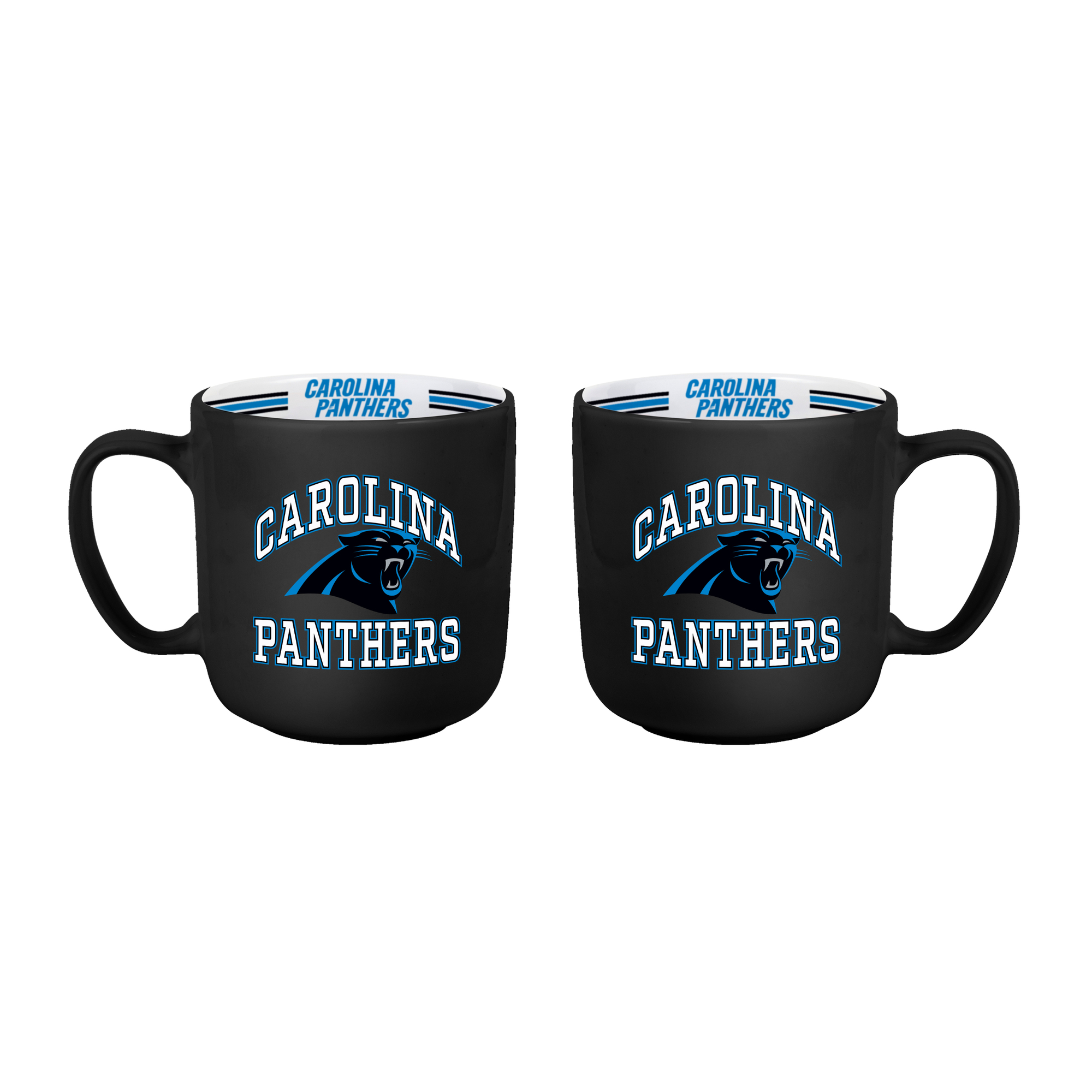 Logo Brands Carolina Panthers Two-Piece 15oz. Stripe Mug Set