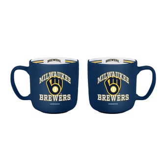 Logo Brands Milwaukee Brewers Two-Piece 15oz. Stripe Mug Set
