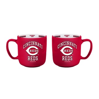 Logo Brands Cincinnati Reds Two-Piece 15oz. Stripe Mug Set