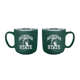 Logo Brands Michigan State Spartans Two-Piece 15oz. Stripe Mug Set