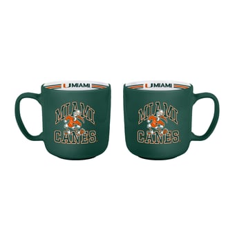 Logo Brands Miami Hurricanes Two-Piece 15oz. Stripe Mug Set