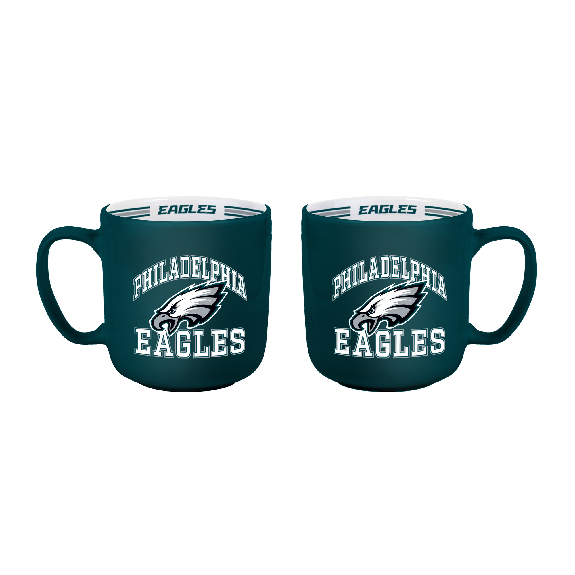 Logo Brands Philadelphia Eagles Two-Piece 15oz. Stripe Mug Set