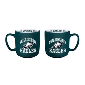 Logo Brands Philadelphia Eagles Two-Piece 15oz. Stripe Mug Set