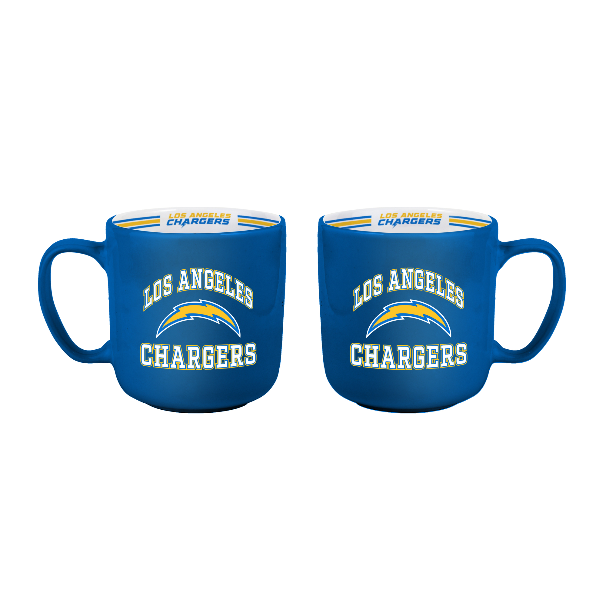 Logo Brands Los Angeles Chargers Two-Piece 15oz. Stripe Mug Set