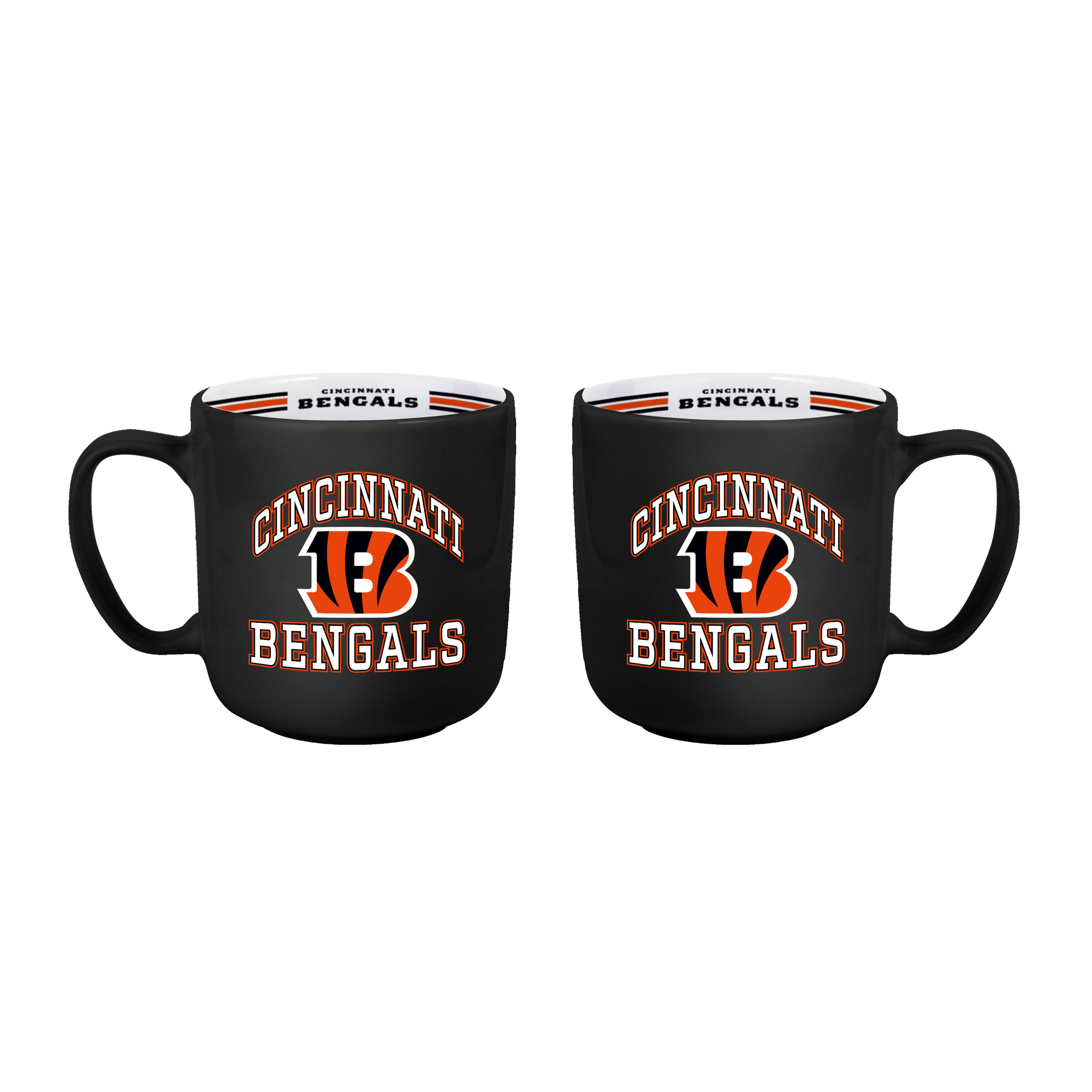 Logo Brands Cincinnati Bengals Two-Piece 15oz. Stripe Mug Set
