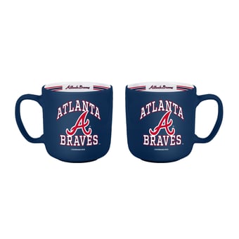 Logo Brands Atlanta Braves Two-Piece 15oz. Stripe Mug Set