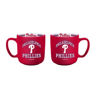 Logo Brands Philadelphia Phillies Two-Piece 15oz. Stripe Mug Set