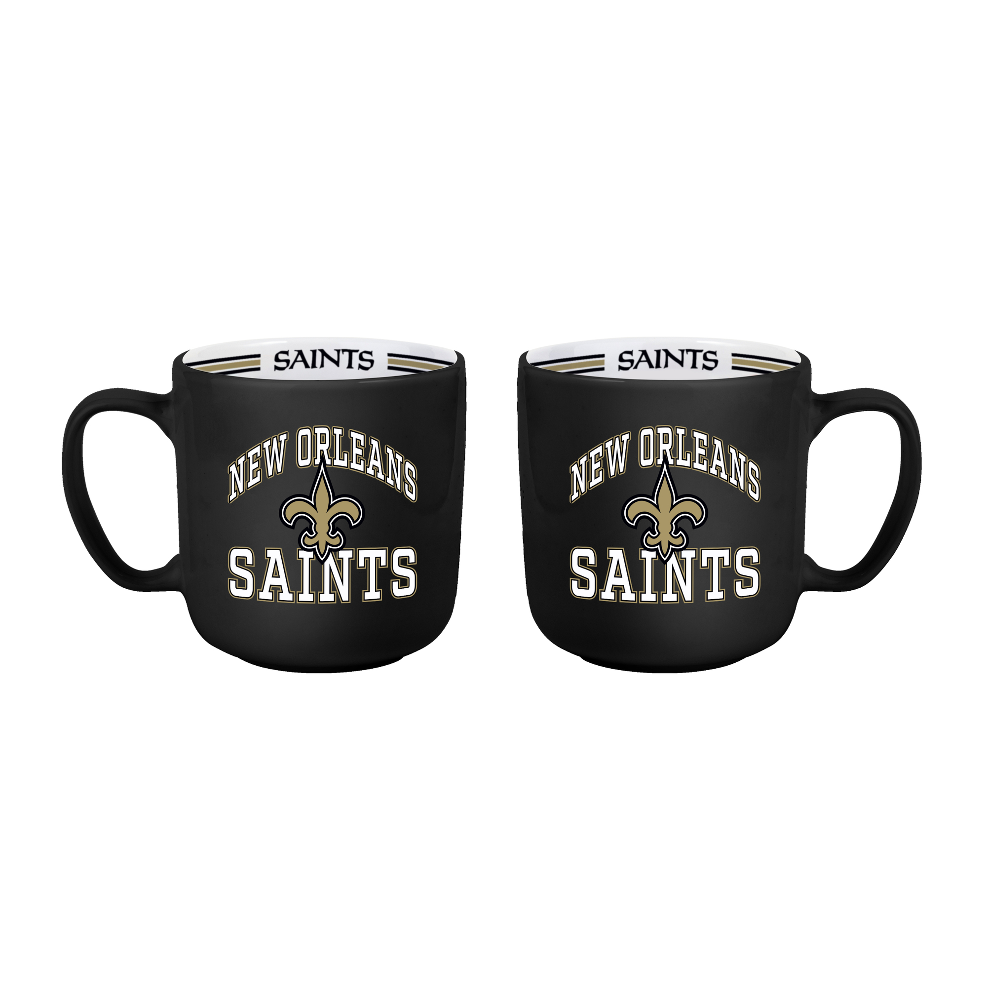 Logo Brands New Orleans Saints Two-Piece 15oz. Stripe Mug Set