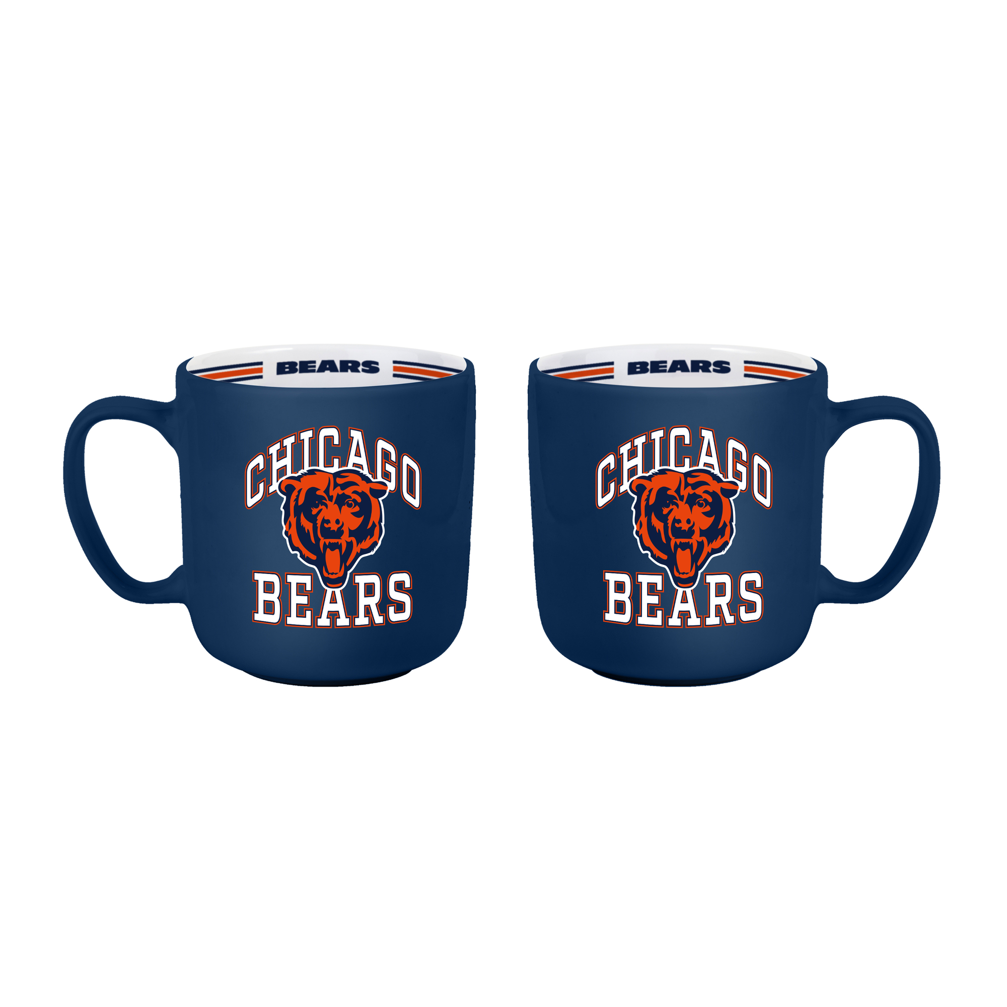Logo Brands Chicago Bears Two-Piece 15oz. Stripe Mug Set