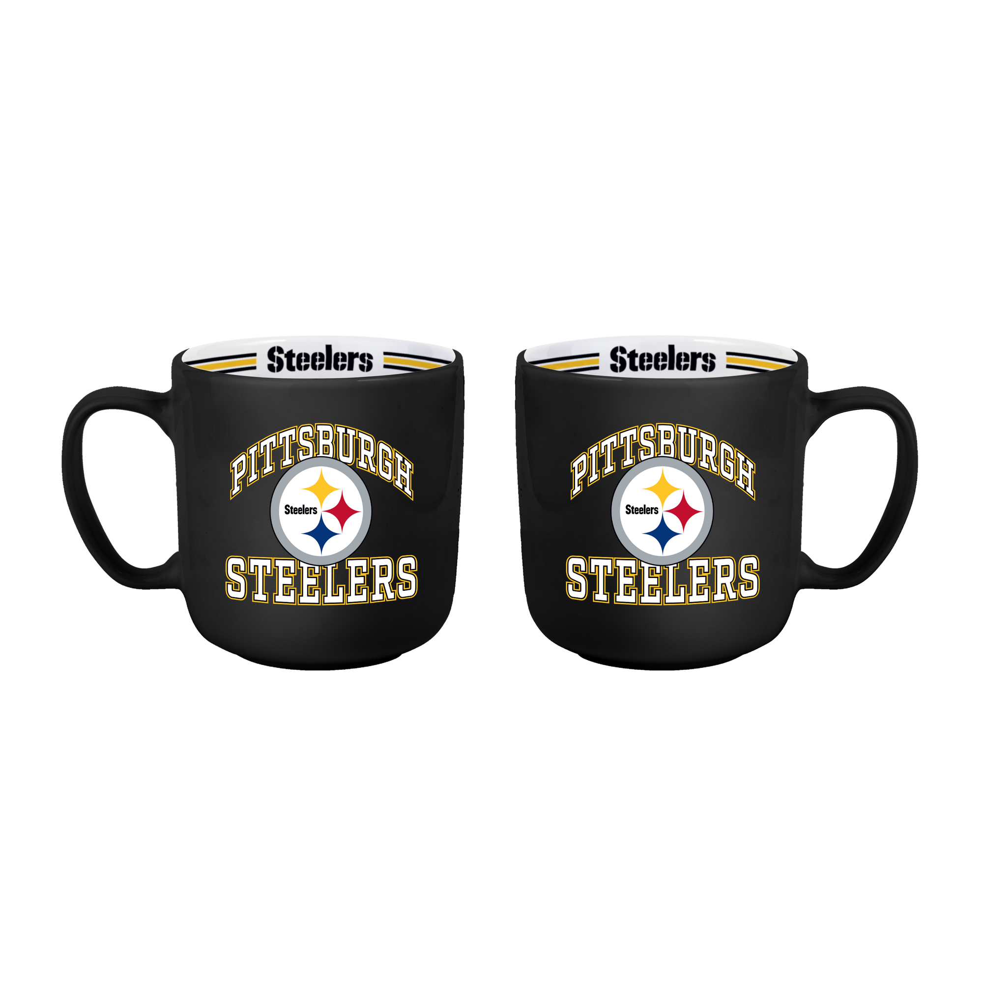 Logo Brands Pittsburgh Steelers Two-Piece 15oz. Stripe Mug Set