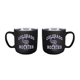 Logo Brands Colorado Rockies Two-Piece 15oz. Stripe Mug Set