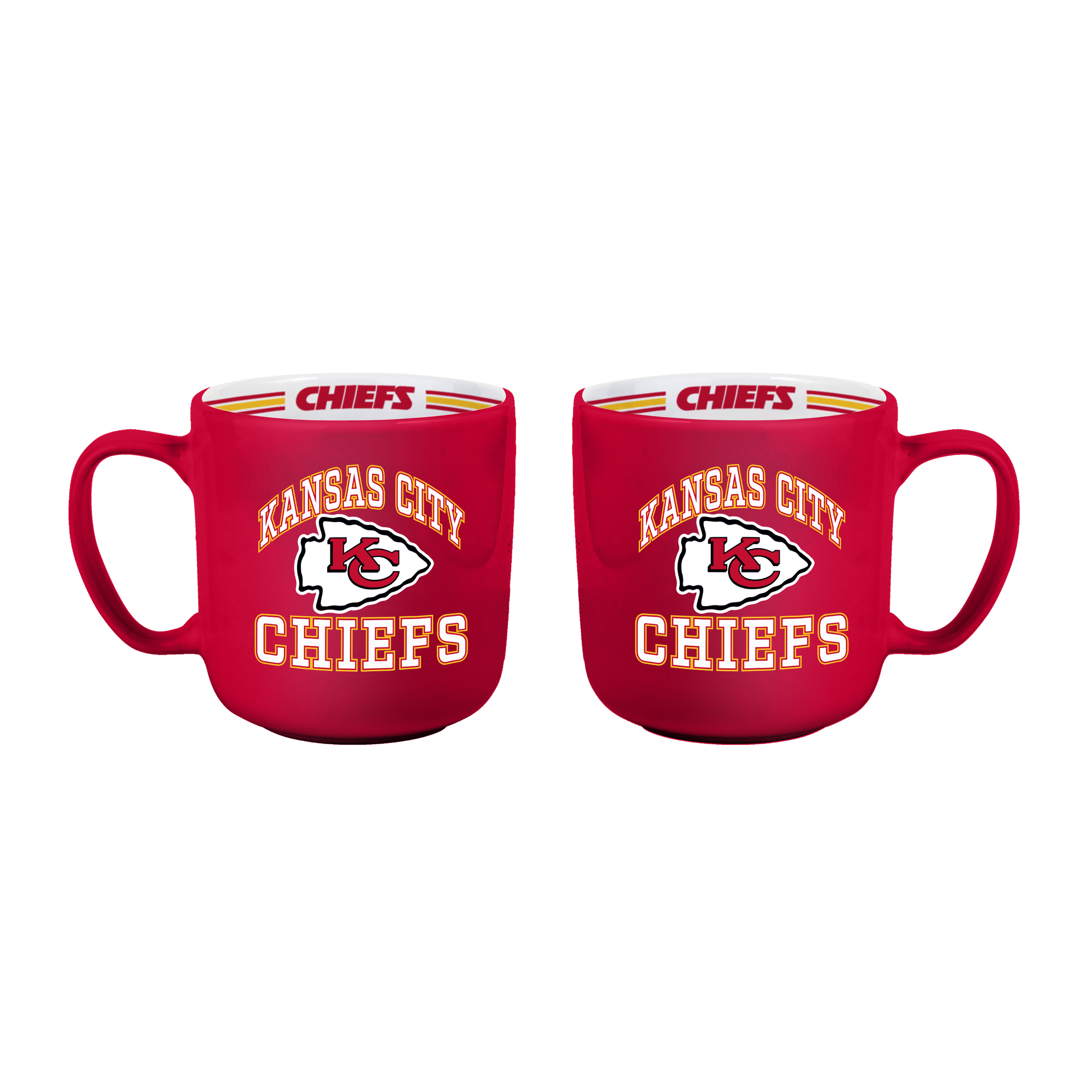 Logo Brands Kansas City Chiefs Two-Piece 15oz. Stripe Mug Set