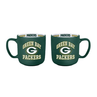 Logo Brands Green Bay Packers Two-Piece 15oz. Stripe Mug Set