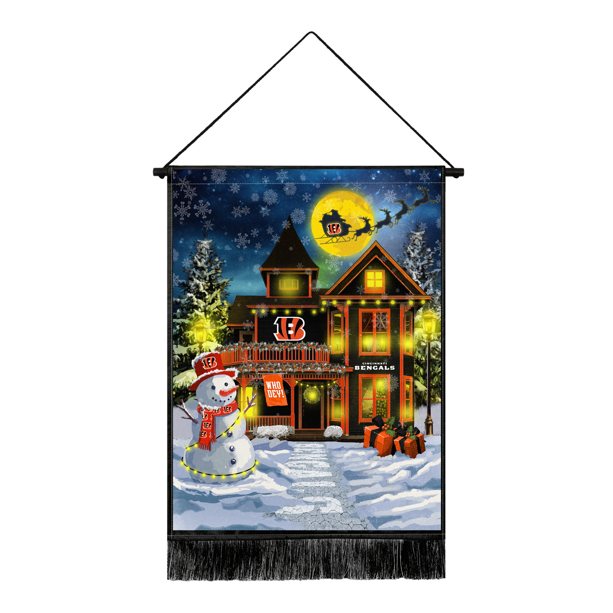 Cincinnati Bengals 18" x 24" LED Christmas Tapestry
