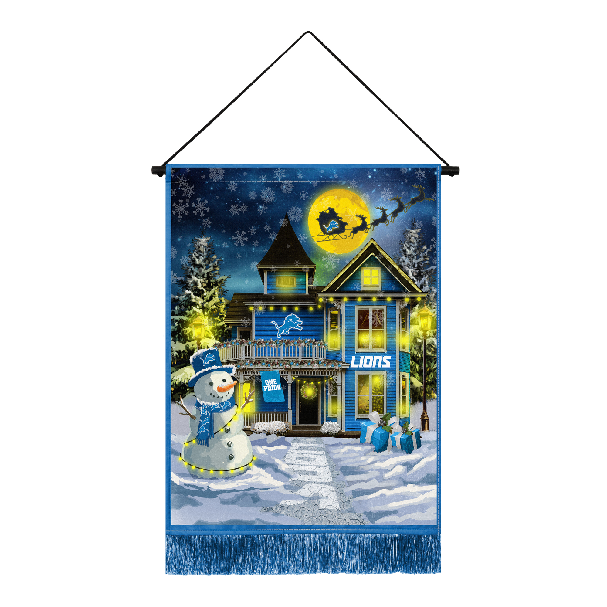 Detroit Lions 18" x 24" LED Christmas Tapestry
