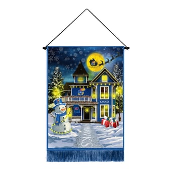 "Kansas Jayhawks 18"" x 24"" LED Christmas Tapestry"