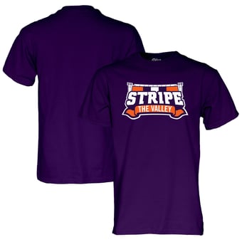 Unisex Blue 84 Purple Clemson Tigers Stripe the Valley T-Shirt