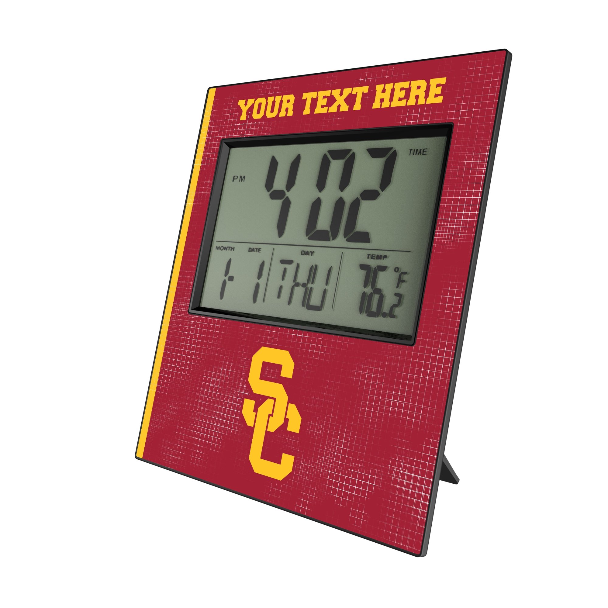 Keyscaper USC Trojans  Personalized Hatch Digital Desk Clock