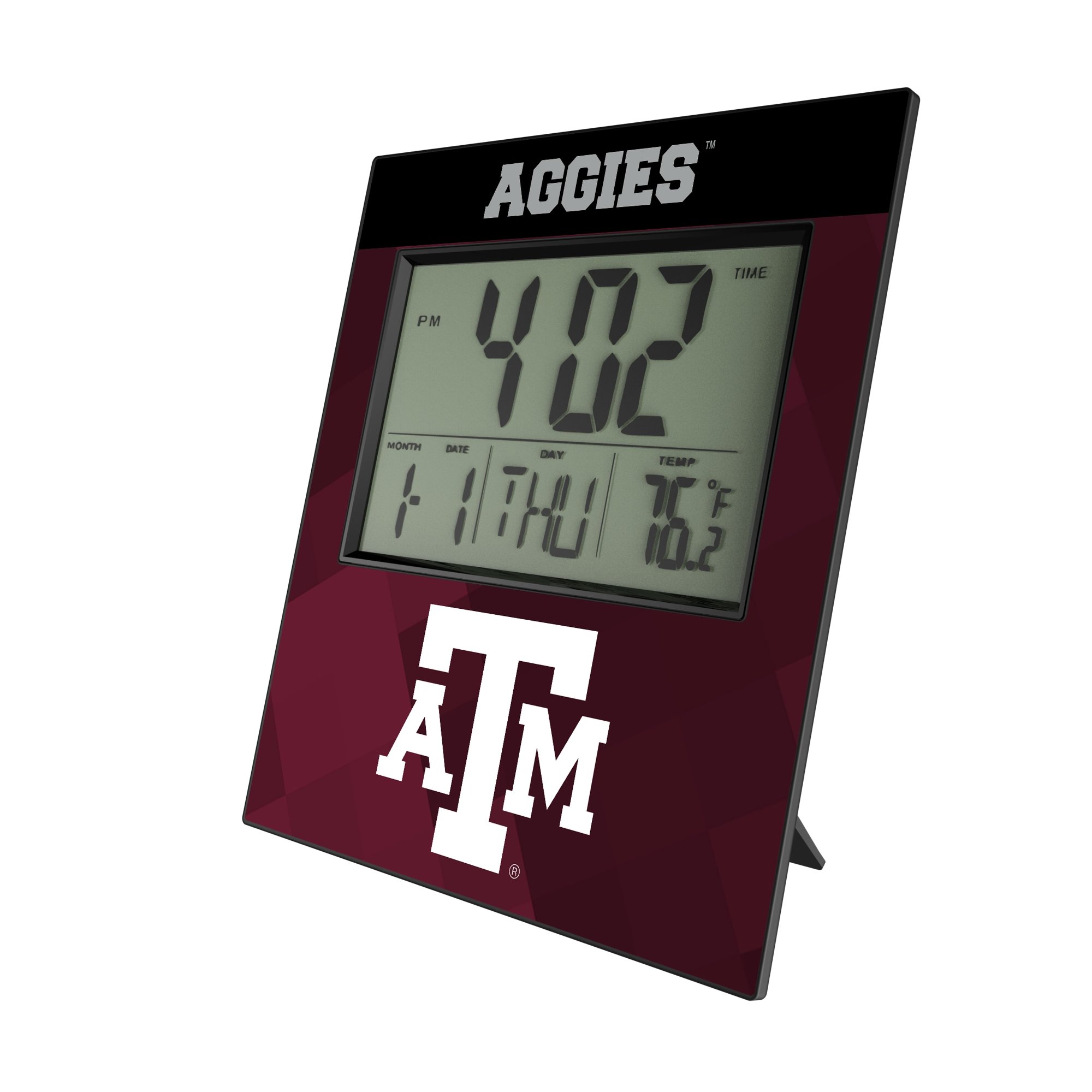 Keyscaper Texas A&M Aggies Color Block Digital Desk Clock