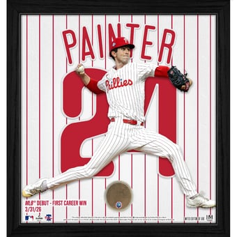 Andrew Painter Philadelphia Phillies Framed 13" x 13" MLB Debut Jersey Collage with a Piece of Game-Used Dirt - Limited Edition of 500