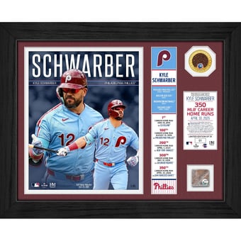 "Kyle Schwarber Philadelphia Phillies Framed 11"" x 14"" 350th HR Historical Collage - Limited Edition of 35"