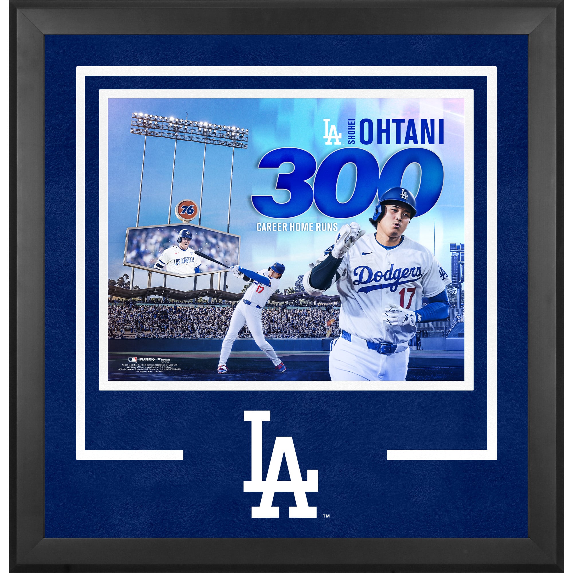 Shohei Ohtani Los Angeles Dodgers Deluxe incorniciato 16" x 20" 300esimo carriera Home Run Collage Fotografia