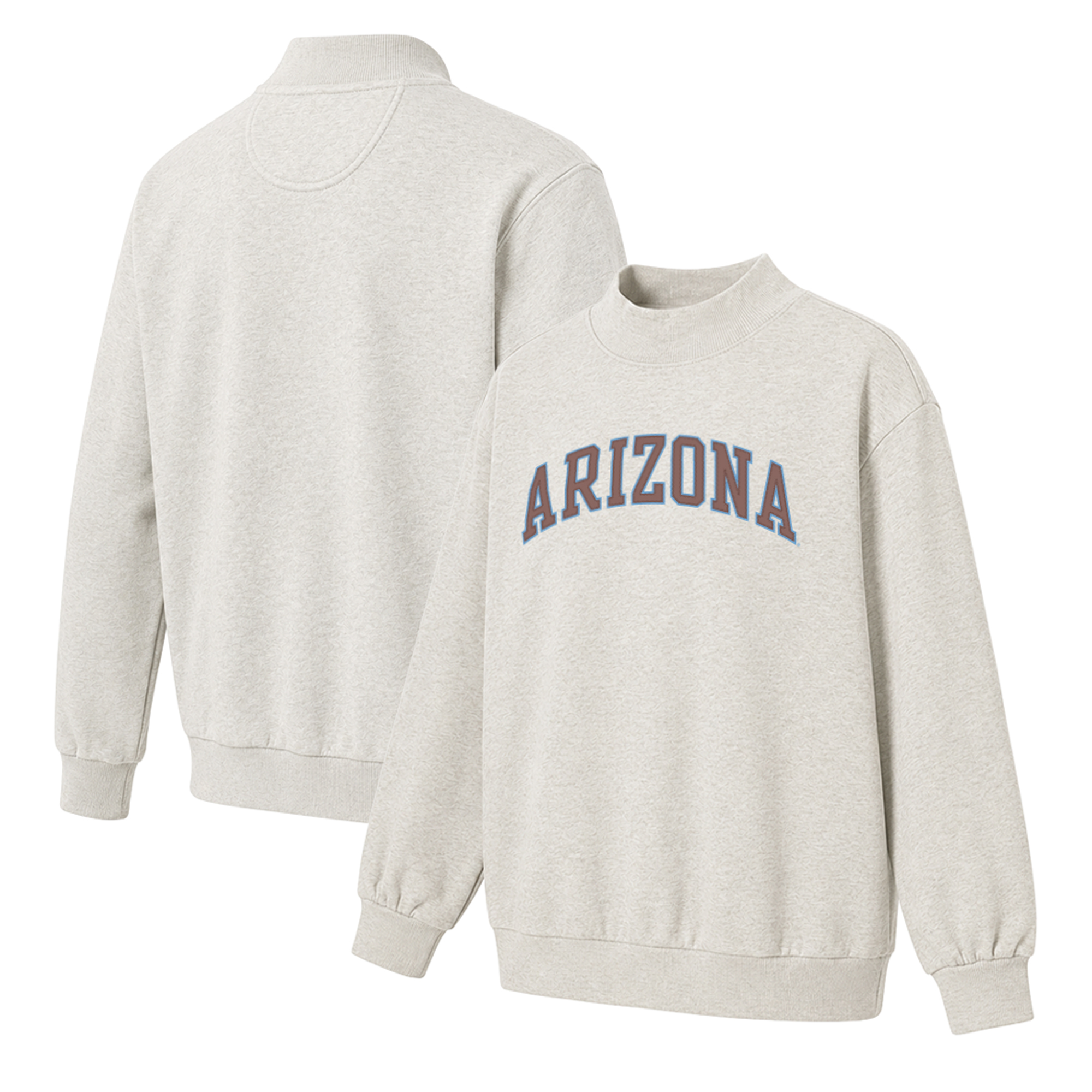 Women's  Oatmeal Arizona Wildcats Monroe Mock Neck Sweatshirt