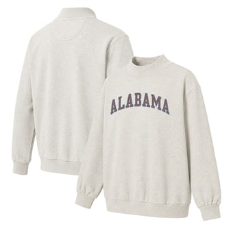 Women's  Oatmeal Alabama Crimson Tide Monroe Mock Neck Sweatshirt