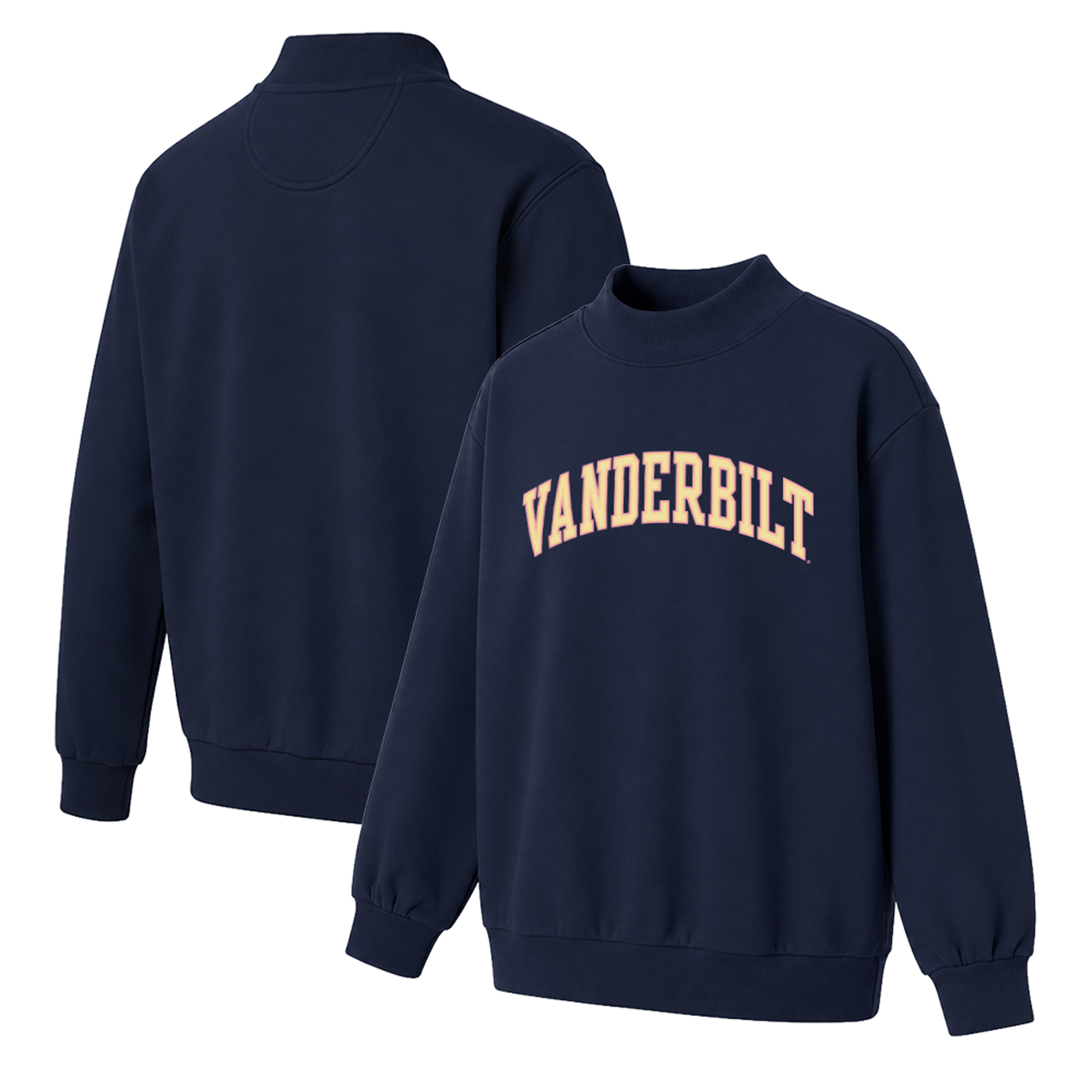 Women's  Navy Vanderbilt Commodores Monroe Mock Neck Sweatshirt