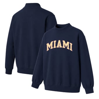 Women's  Navy Miami Hurricanes Monroe Mock Neck Sweatshirt