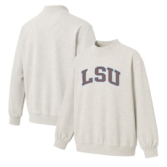Women's  Oatmeal LSU Tigers Monroe Mock Neck Sweatshirt