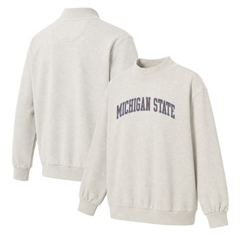 Women's  Oatmeal Michigan State Spartans Monroe Mock Neck Sweatshirt