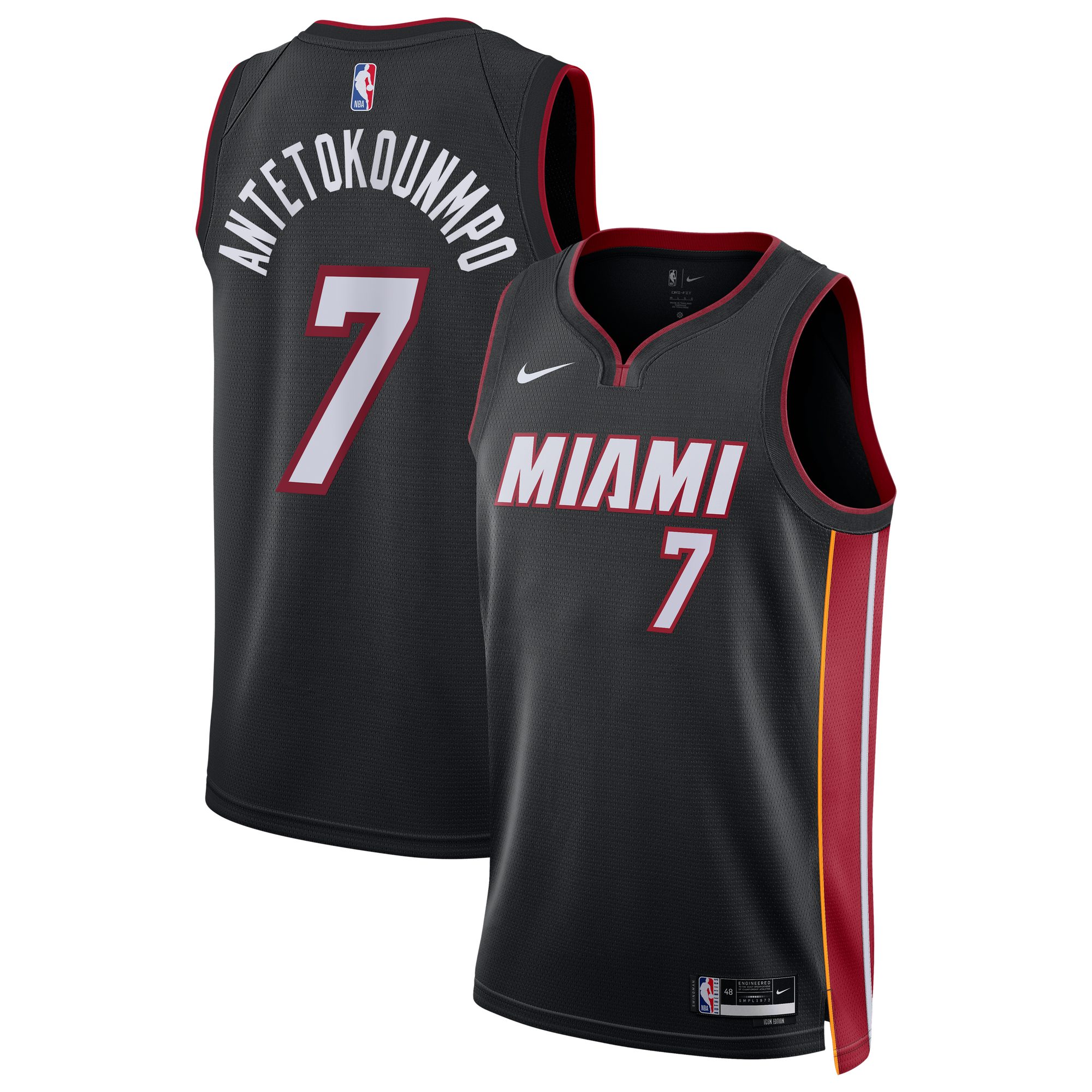 Unisex Nike Giannis Antetokounmpo Black Miami Heat Swingman Jersey - Icon Edition