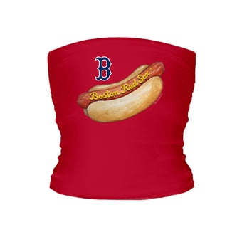 Women's Tiny Turnip Red Boston Red Sox Hot Dog Tube Top