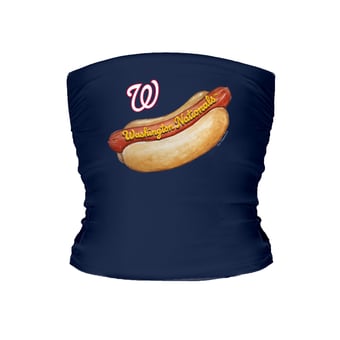 Women's Tiny Turnip Navy Washington Nationals Hot Dog Tube Top