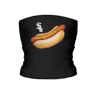 Women's Tiny Turnip Black Chicago White Sox Hot Dog Tube Top